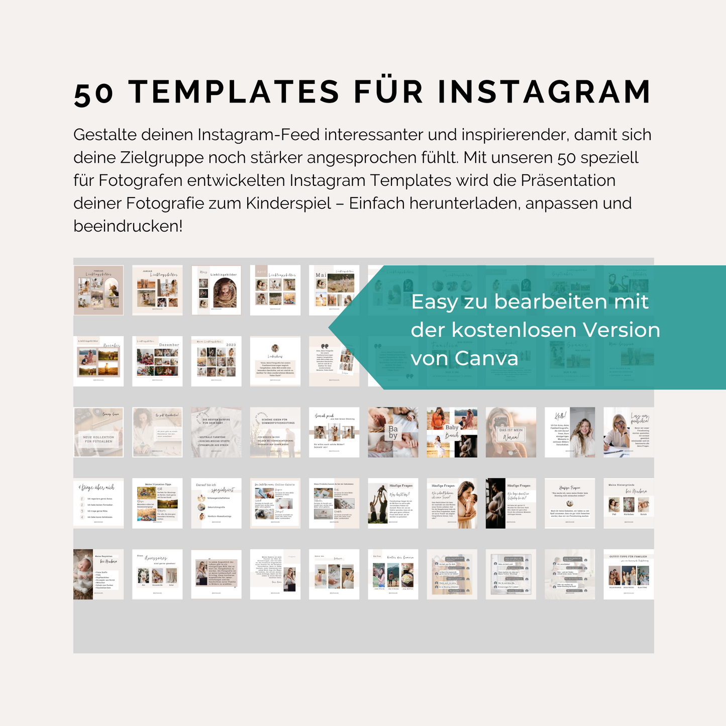 50 Instagram Vorlagen für Fotografen. Bonus: Passende Story-Vorlagen gratis!