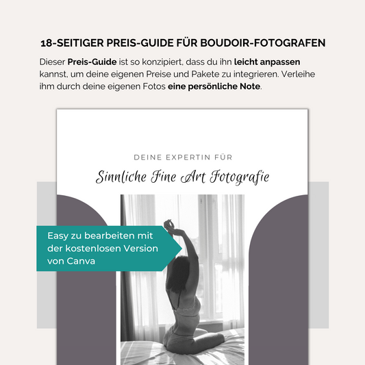18-seitiger Preis-Guide für Boudoir-Fotografen